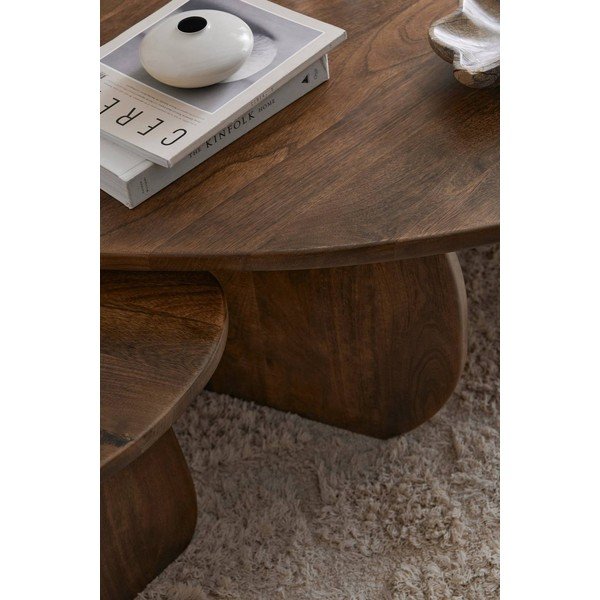Tamno smeđi stolić za kavu od masivnog manga Mushroom – Ellos Home-image-2