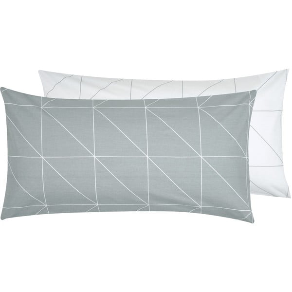Bijelo-siva ukrasna jastučnica od pamuka by46, 45 x 85 cm