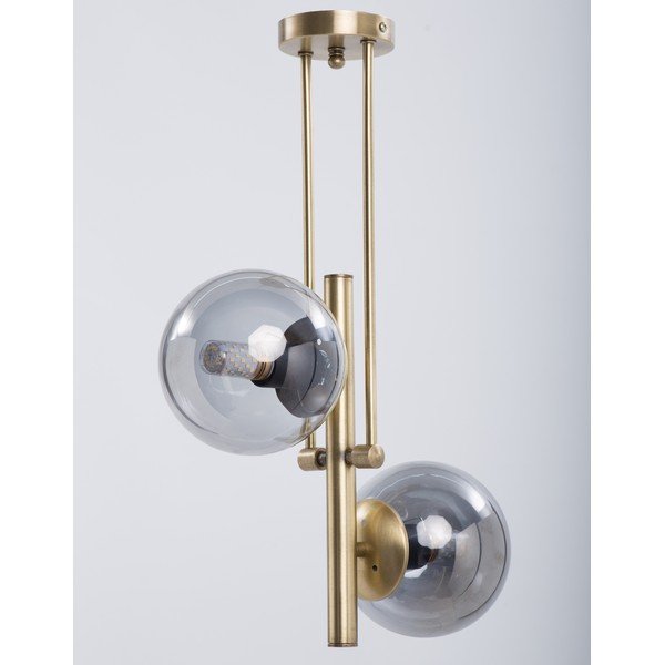 Siva/u zlatnoj boji stropna svjetiljka sa staklenim sjenilom ø 15 cm Libra – Squid Lighting-image-1