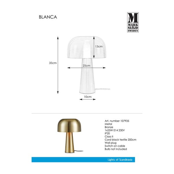 Markslöjd Blanca bakrena stolna lampa-image-2