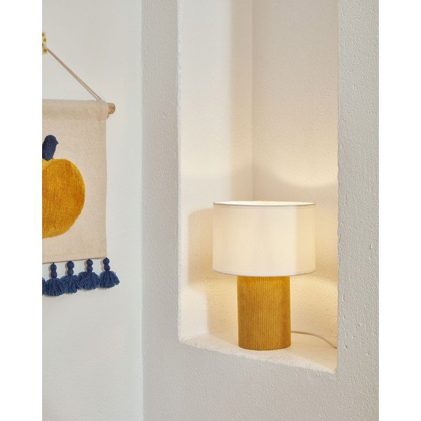 Senf žuta/bijela dječja stolna lampa Bianella – Kave Home-image-1