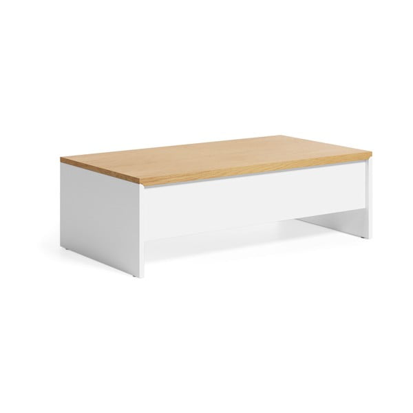 Bijeli/u prirodnoj boji stolić za kavu u dekoru hrasta 60x110 cm Abilen – Kave Home-image-2