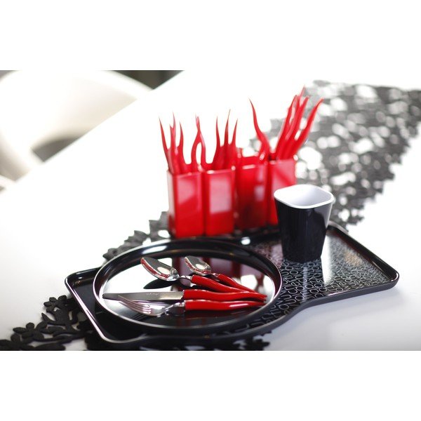 Set od 24 crvena pribora za jelo s Vialli Design Ama stalkom-image-2