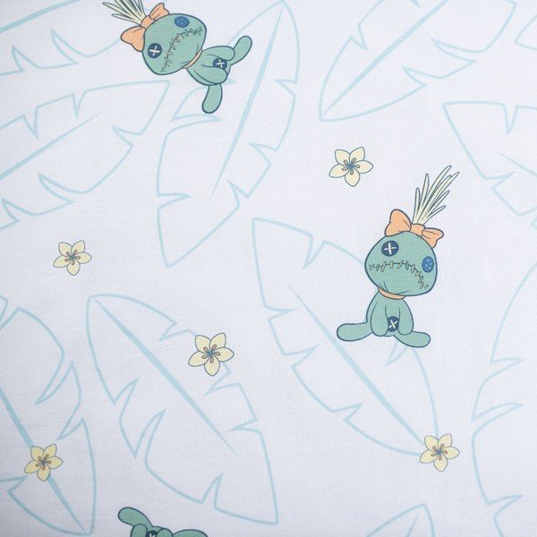 Svijetlo plava pamučna dječja posteljina za dječji krevetić 100x135 cm Lilo & Stitch "Tropical Hugs" – Jerry Fabrics-image-4