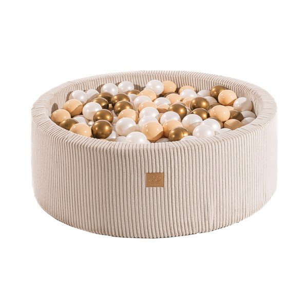 Krem bazen s lopticama od samta ø 90x30 cm Montessori – Meowbaby