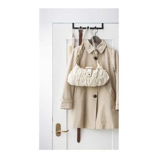 Crna metalna vješalica za vrata 30 cm Tower – YAMAZAKI-image-2