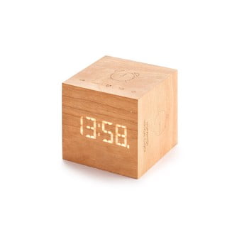 Budilica od drveta trešnje Gingko Cube Plus