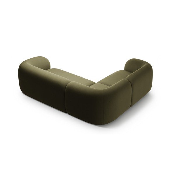 Zelena baršunasta kutna garnitura (s lijevim kutom/u obliku slova L) Kate – Micadoni -image-2