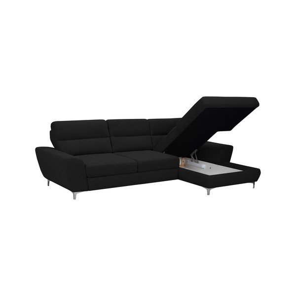 Crni kauč na razvlačenje Windsor &amp; Co Sofas Omega, desni kut-image-4