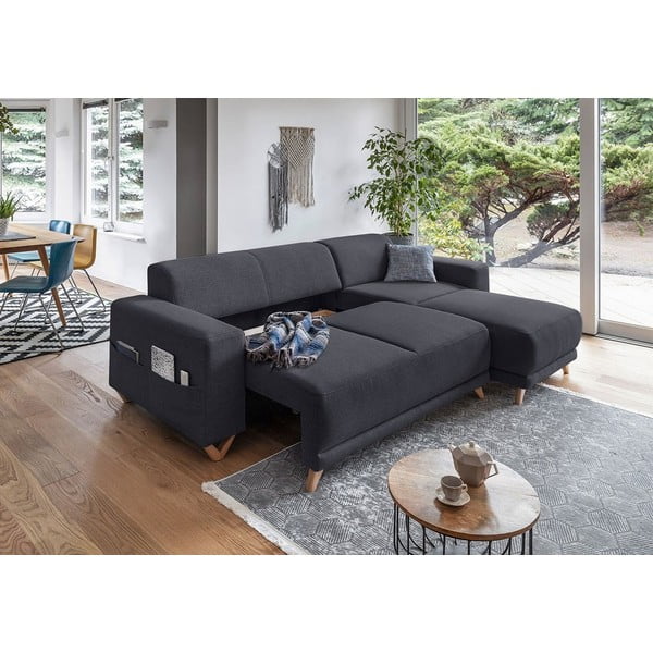 Antracitno siva sklopiva/s prostorom za odlaganje kutna garnitura Classy Sophie – Miuform-image-4