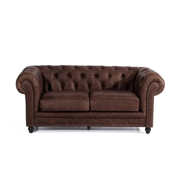 Smeđa kožna sofa Max Winzer Orleans, 196 cm