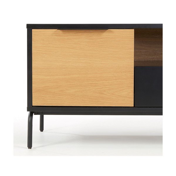 Crno-smeđa TV klupa Kave Home SAVOI, 120 x 50 cm-image-1