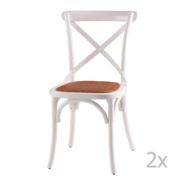 Set od 2 bijele drvene blagovaonske stolice sømcasa Ariana