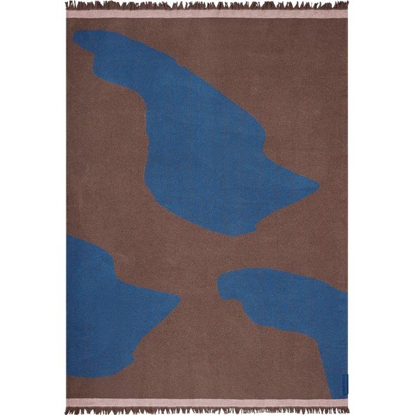 Bordo/plava deka od recikliranog pamuka za kauč 130x175 cm Studio – Mette Ditmer Denmark