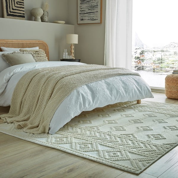 Krem tepih od šenila 160x240 cm Shyla – Flair Rugs-image-1