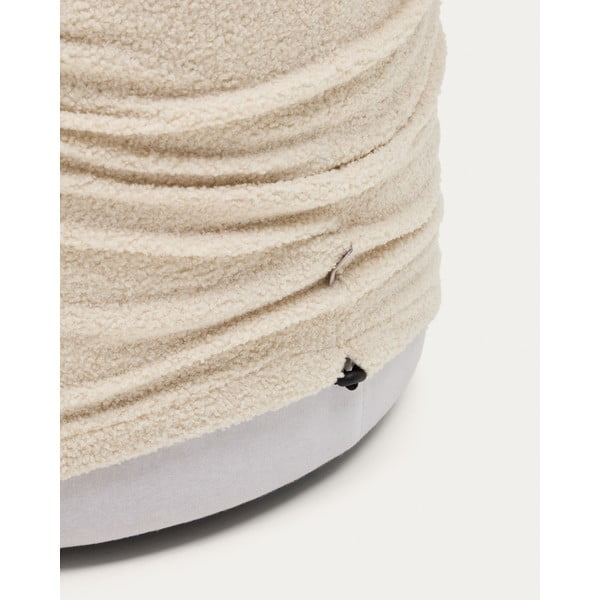 Krem tabure od bouclé tkanine Kaeli – Kave Home-image-4