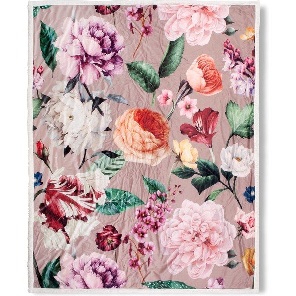 Bež dvostrana deka Descanso Fiori, 130 x 160 cm-image-2