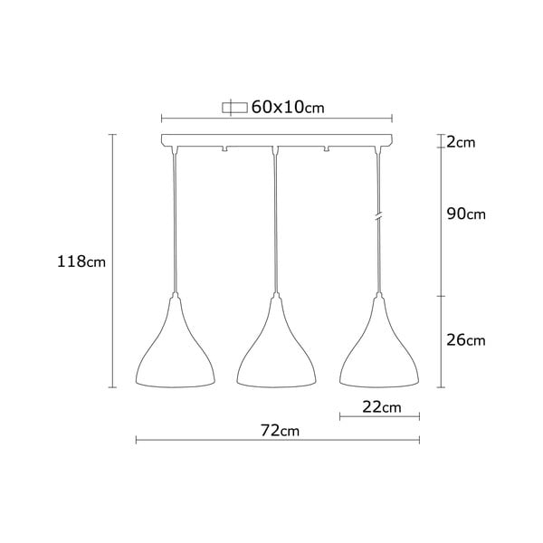 Crna viseća svjetiljka s metalnim sjenilom Berceste – Opviq lights-image-4