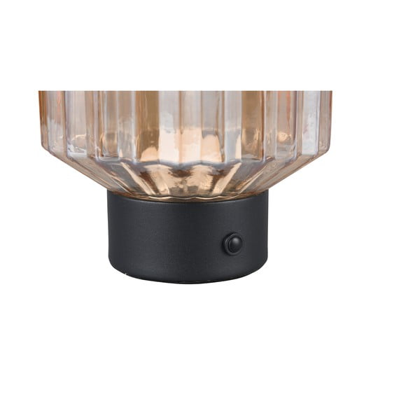 Crna/bež LED stolna lampa s mogućnosti zatamnjivanja sa staklenim sjenilom (visina 19,5 cm) Lord – Trio-image-3