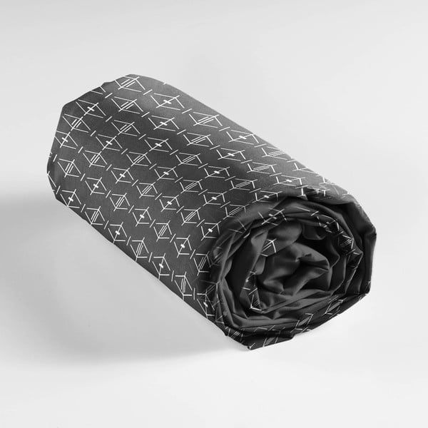 Tamno siva pamučna plahta s gumom 90x190 cm Aristide – douceur d'intérieur-image-3