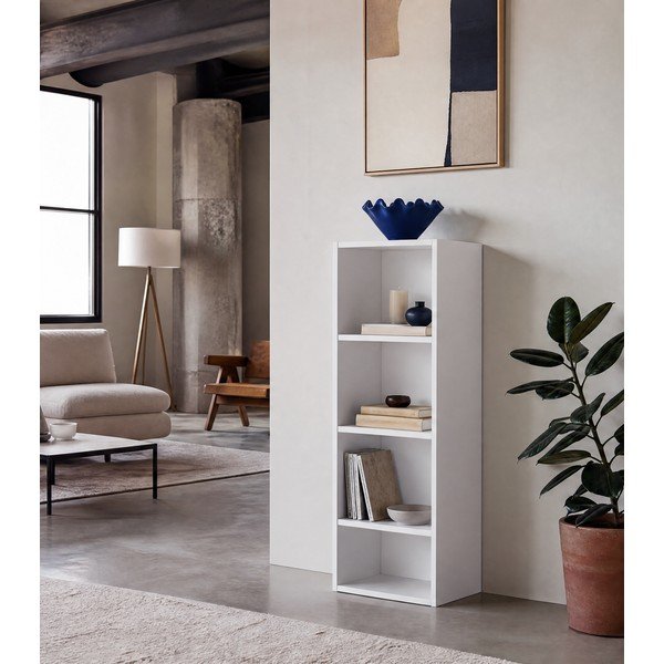 Bijela biblioteka 30x106x24 cm Cube – Casa Selección-image-3