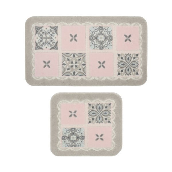 Set od 2 kupaonske prostirke Confetti Bathmats Ceramic Pink