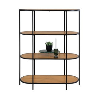 Crna polica za knjige u dekoru hrasta 36x111 cm Vita - House Nordic