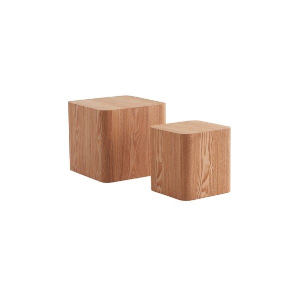 Pomoćni stolići u setu 2 kom u dekoru jasena 40x40 cm Cubo – Jotex