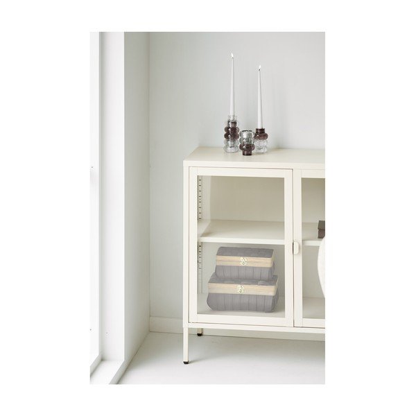 Krem željezna vitrina 140x85x40 cm Brisbane – House Nordic-image-4
