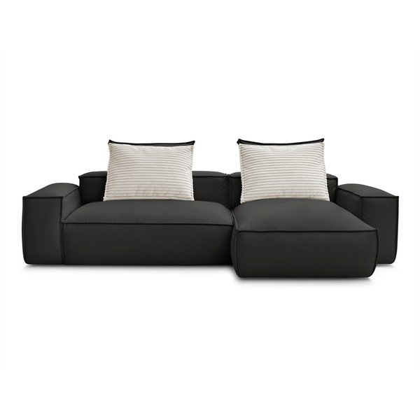 Crna kutna garnitura od imitacije kože (promjenjiva) Boheme – Bobochic Paris