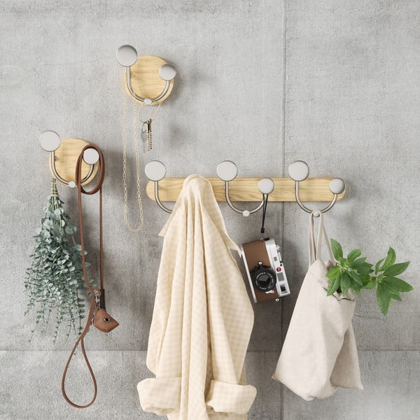 Bijela zidna vješalica od prirodnog aluminija Melody - Umbra-image-4