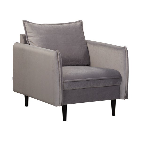 Siva baršunasti fotelja Juli – Ropez