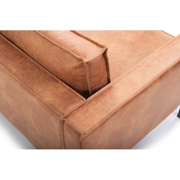 Cognac smeđa sofa od imitacije kože Scandic Rate-image-3