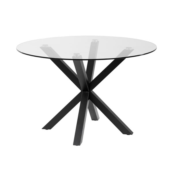 Okrugli blagovaonski stol sa staklenom pločom Kave Home, ø 119 cm-image-3