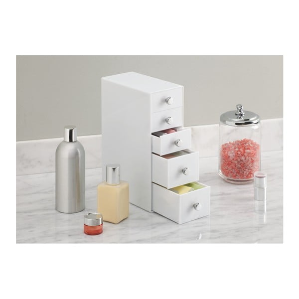 Bijeli ormar za odlaganje s ladicama InterDesign Drawers Tower, visina 25,5 cm-image-3