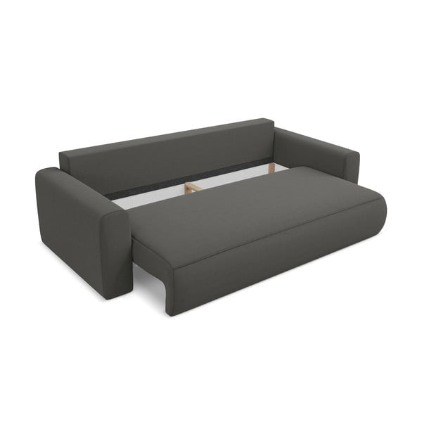 Tamno siva baršunasti sklopiva/s prostorom za odlaganje sofa 238 cm Kapua – Makamii-image-4