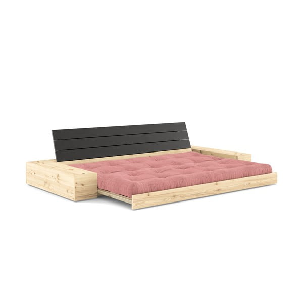 Ružičasta sklopiva sofa od samta 244 cm Base – Karup Design-image-4