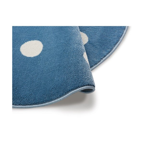 Plavi okrugli tepih s točkicama KICOTI Blue, ø 100 cm-image-1