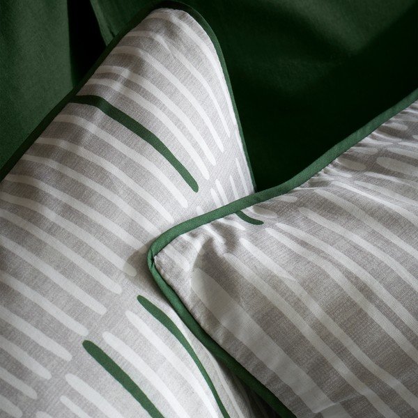 Zelena/siva pamučna posteljina za krevet za jednu osobu 135x200 cm Camden Stripe – Content by Terence Conran-image-3