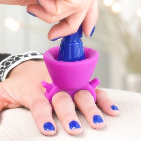 Ljubičasti držač laka za nokte InnovaGoods Home Nail Salon