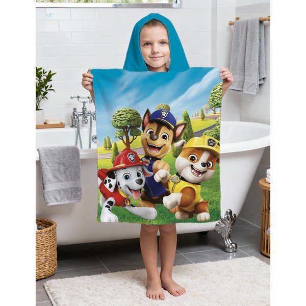Pamučan dječji pončo veličina za 3-8 godina Paw Patrol – Jerry Fabrics-image-1