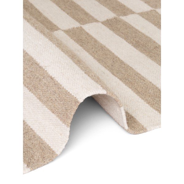 Bijeli/svjetlo smeđi obostrani/ručno rađen vunen tepih 80x150 cm Vika – Hanse Home-image-4