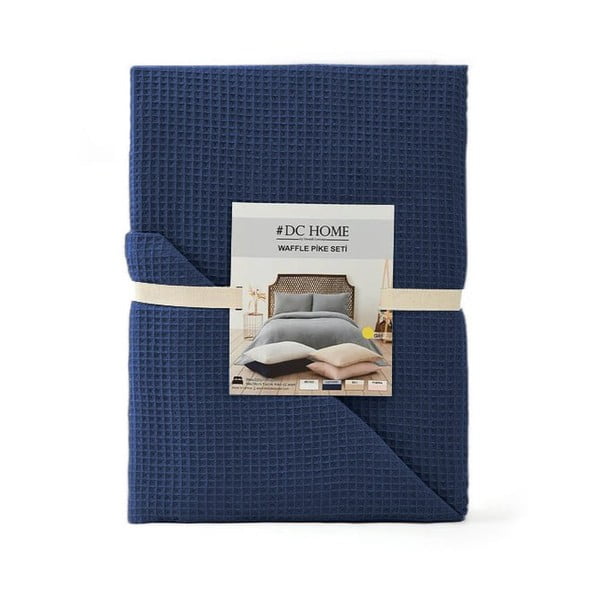 Tamno plavi prekrivač 200x220 cm Waffle – Mijolnir-image-2
