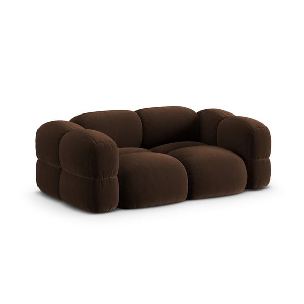 Tamno smeđa baršunasti sofa 210 cm Loretto – Cosmopolitan Design-image-2