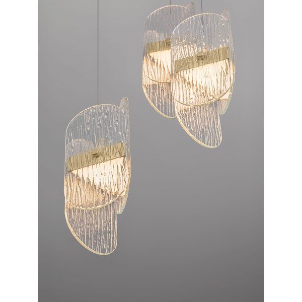 Mjedena metalna LED viseća svjetiljka s mogućnosti zatamnjivanja sa staklenim sjenilom ø 32 cm Lucien – Nova Luce-image-3