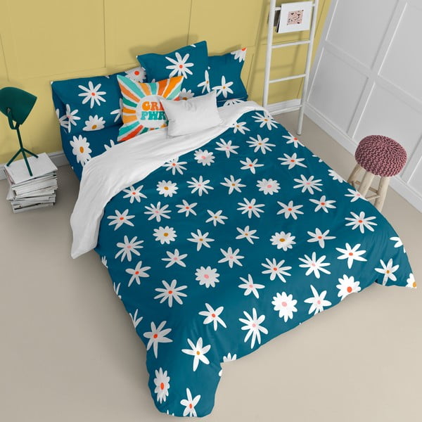 Plava navlaka za poplun za bračni krevet 200x200 cm Margaret – Aware-image-2