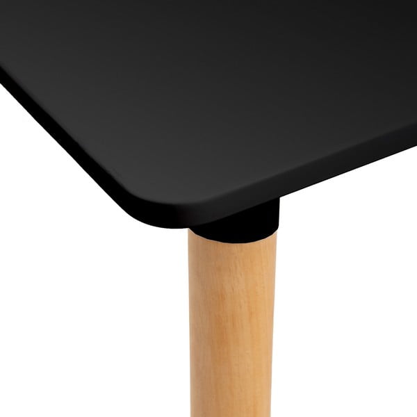 Crni blagovaonski stol s crnom pločom stola 80x120 cm – Casa Selección-image-1