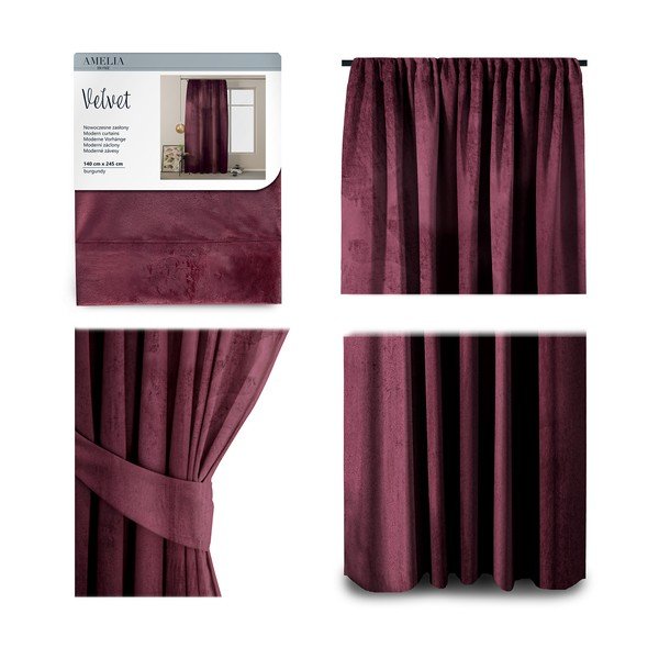 Ljubičasta baršunasta zavjesa AmeliaHome Velvety, 245 x 140 cm-image-1