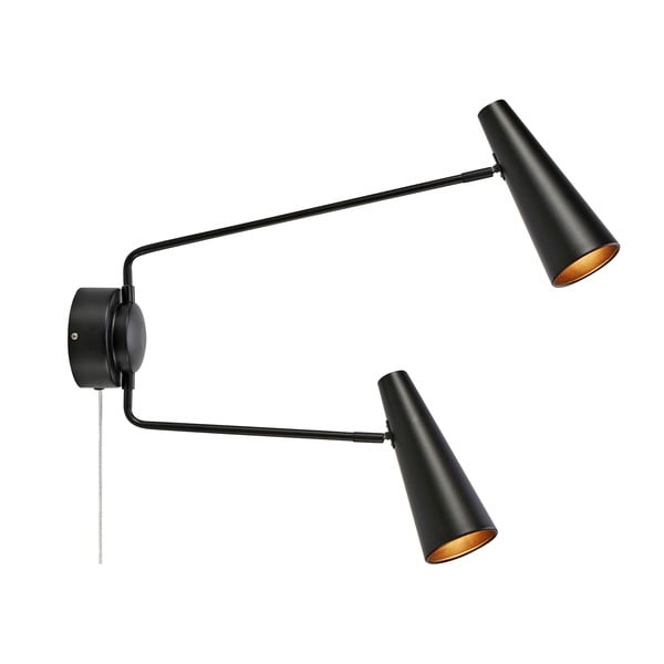 Crna zidna lampa Peak – Markslöjd