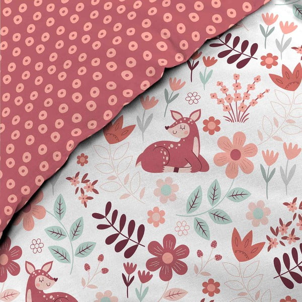 Bijela/ružičasta pamučna dječja posteljina za krevet za jednu osobu 140x200 cm Bichette – douceur d'intérieur-image-2